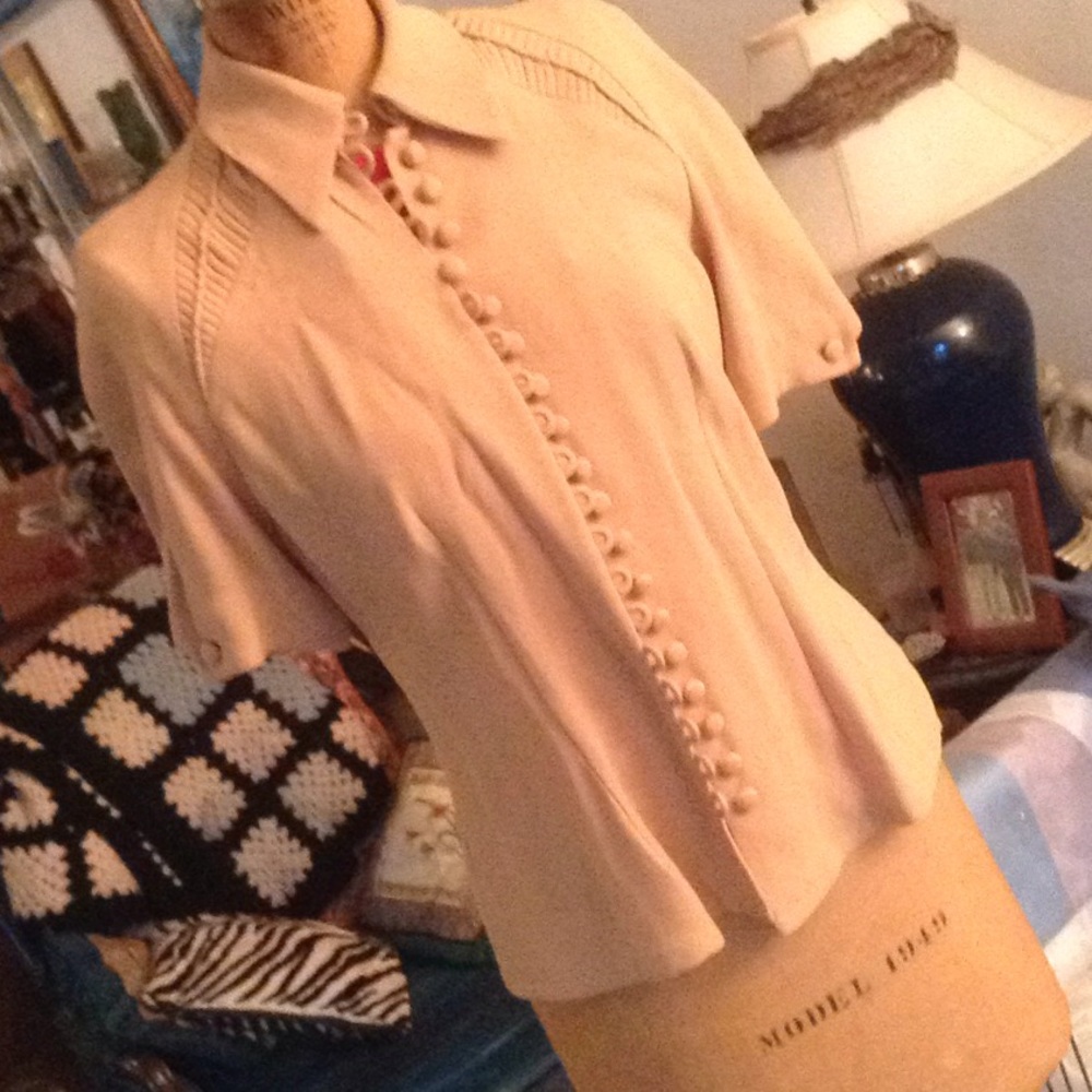 Vintage Zelda satin back crepe blouse